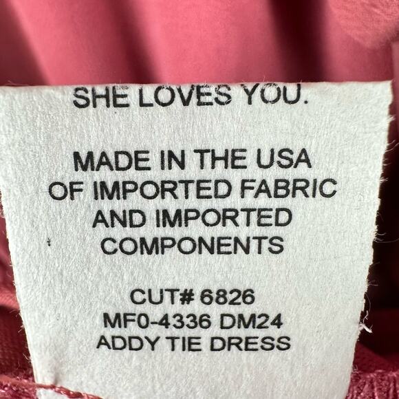 Show Me Your Mumu Dress Womens XS Pink Long Sleeve Ruffle Tier Addy Tie Boho - Picture 9 of 15